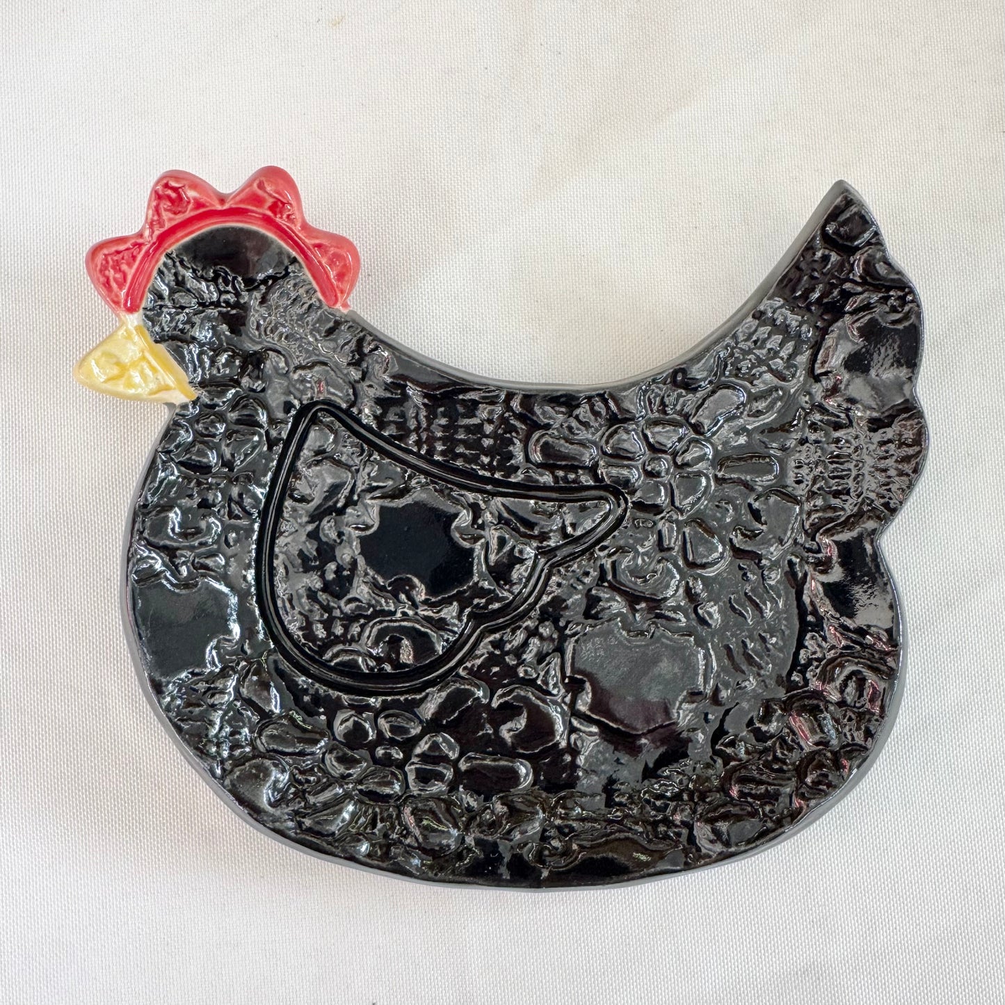 Chicken spoon rest, black