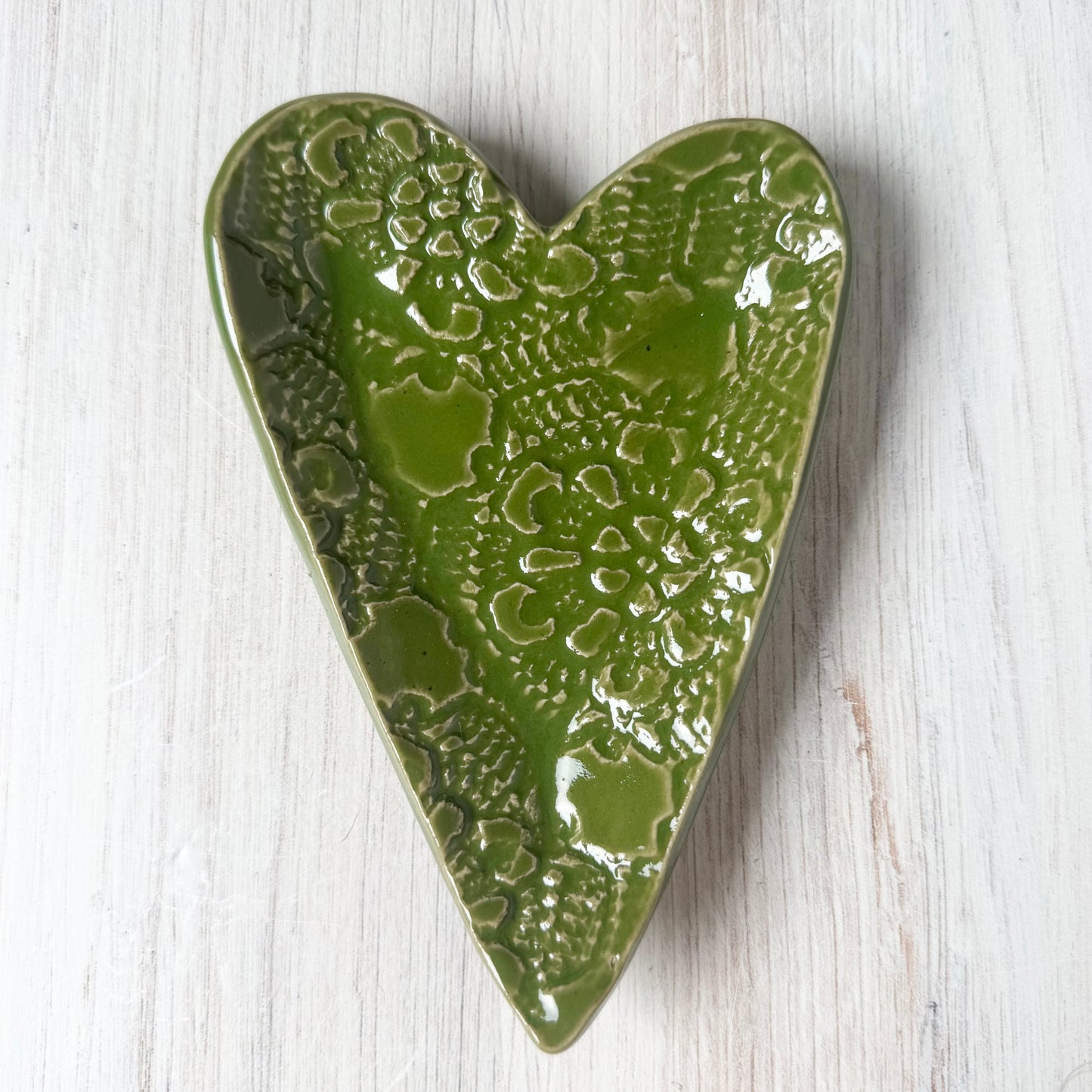 Heart spoon rest, green