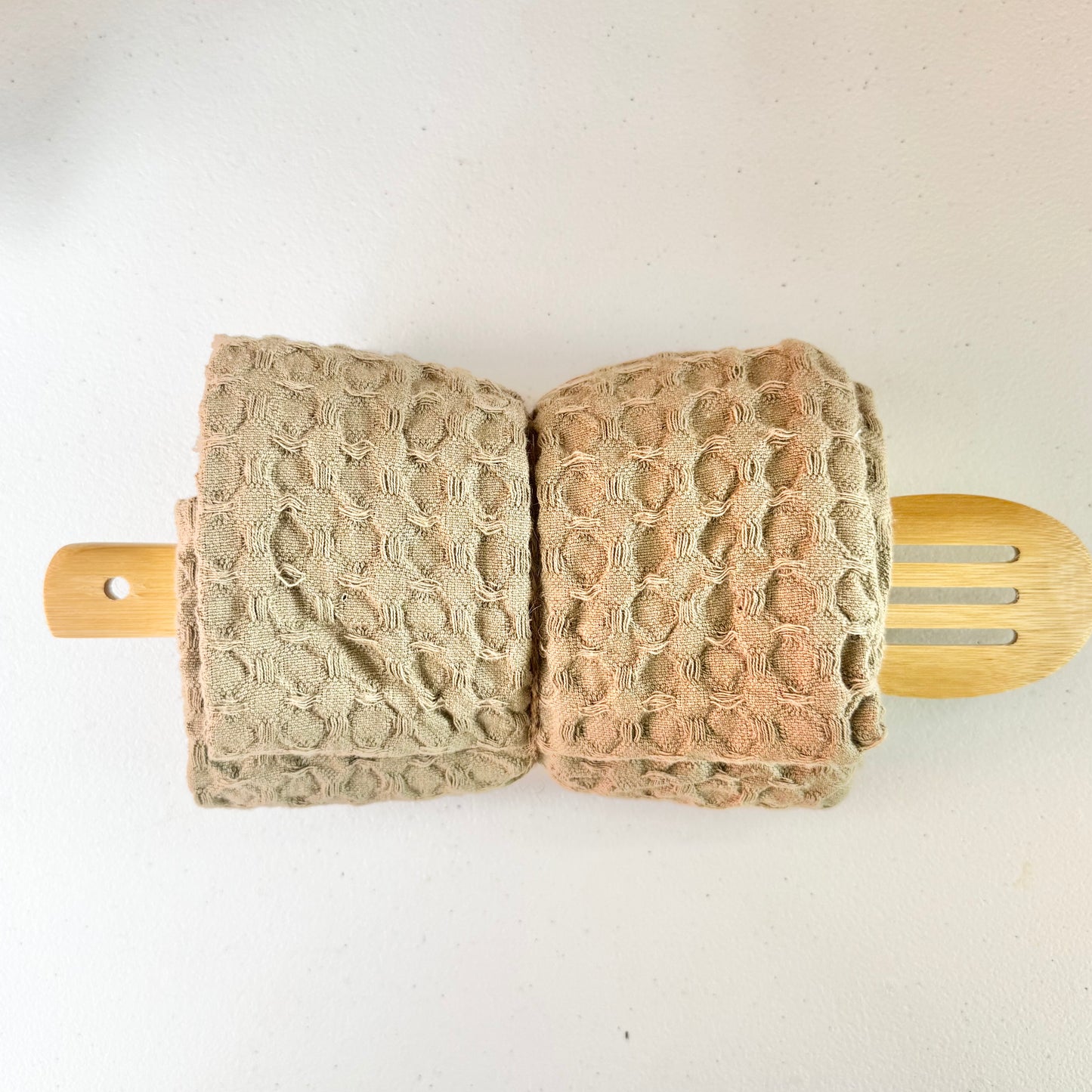 Ruffle-butt chicken spoon rest bundle, white on brown clay