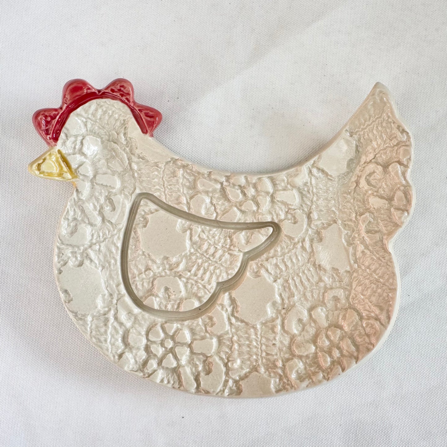 Chicken spoon rest, cream