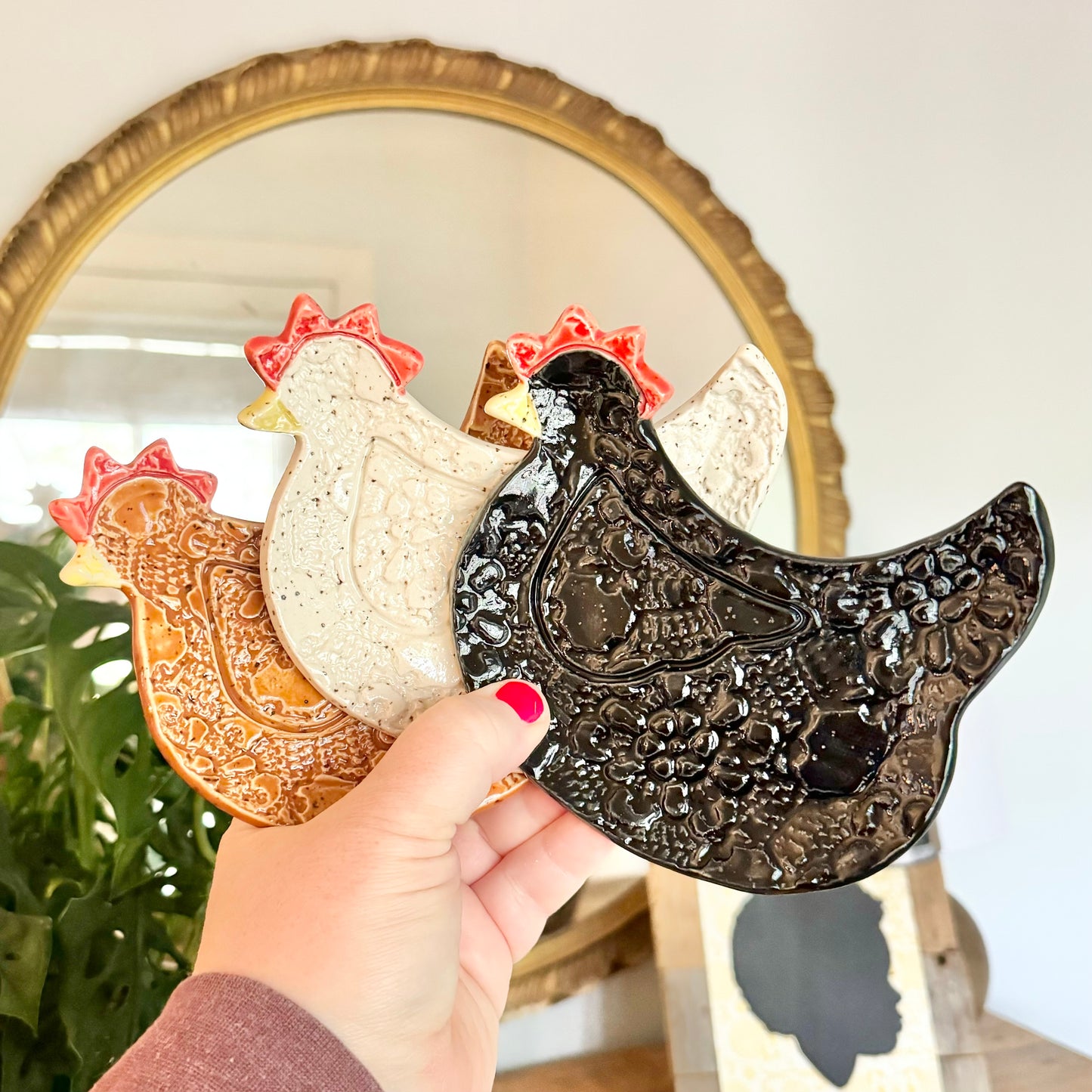 Chicken Spoon Rest. Ceramic. Handmade.