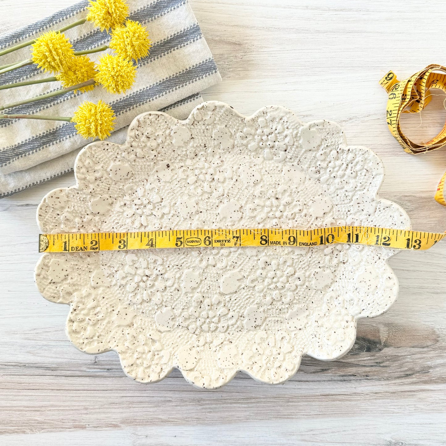 Large, Scallop, Oval Serving Platter