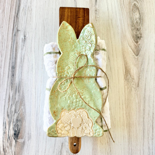 Bunny spoon rest bundle, mint green