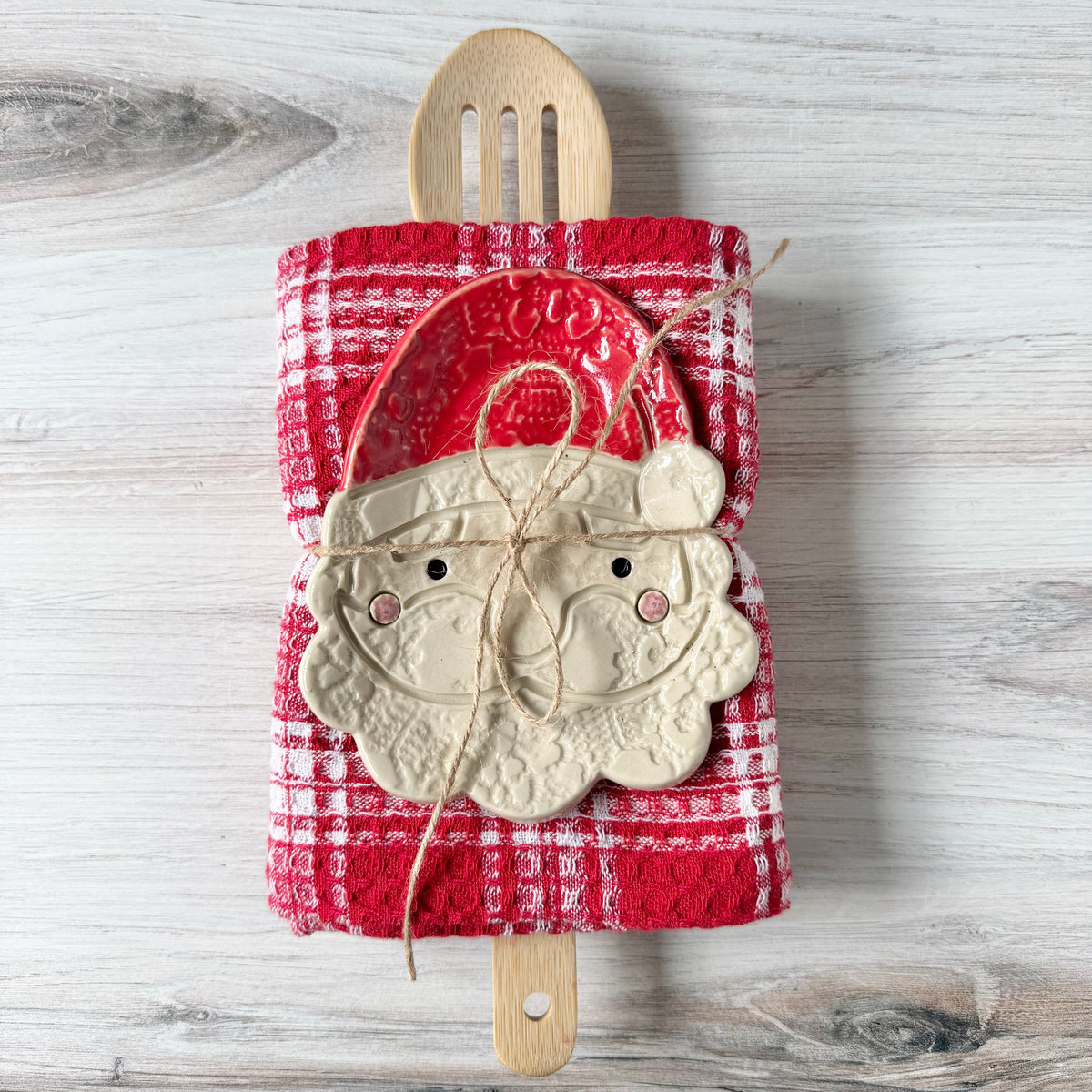White Santa spoon rest bundle