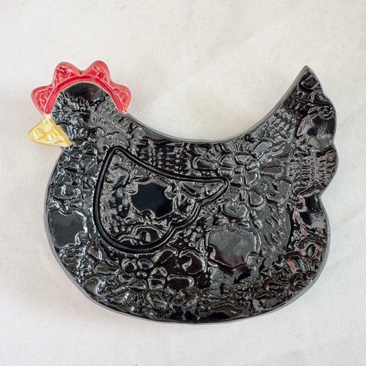 Chicken spoon rest, black