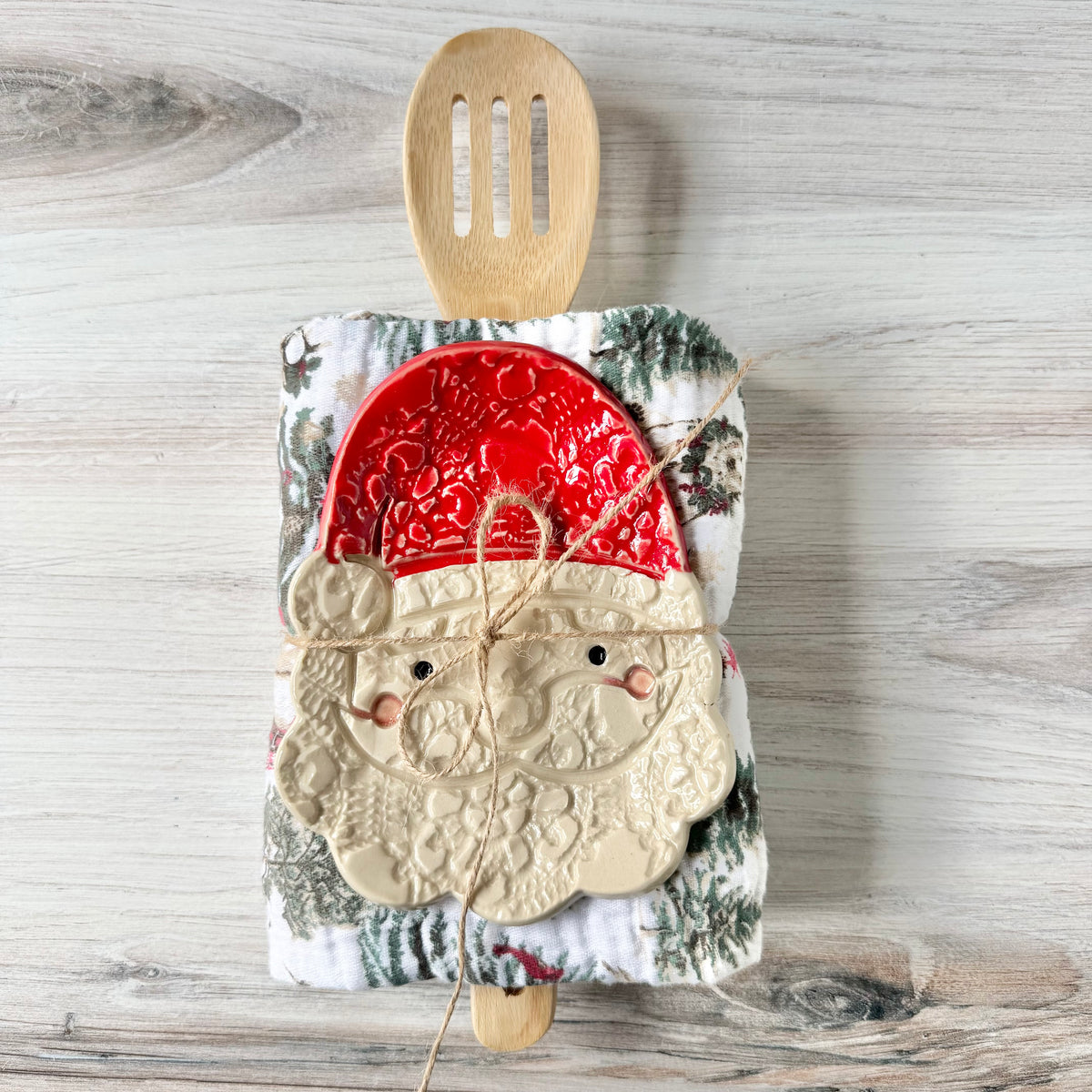 White Santa spoon rest bundle