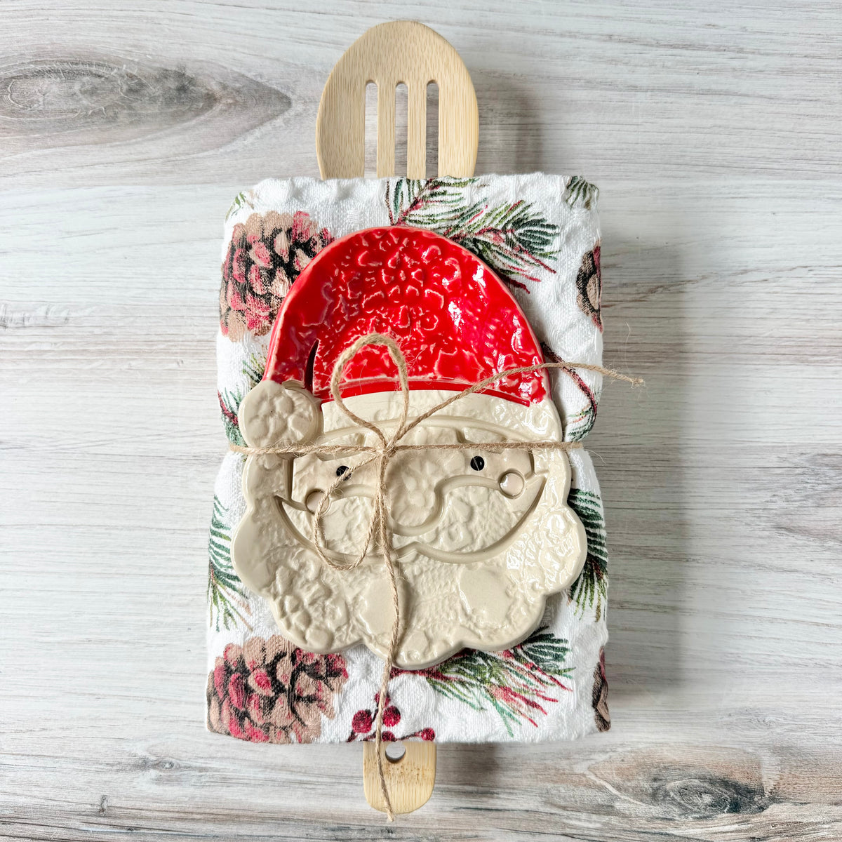 White Santa spoon rest bundle