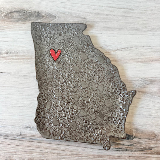 GA w/a heart platter, gray