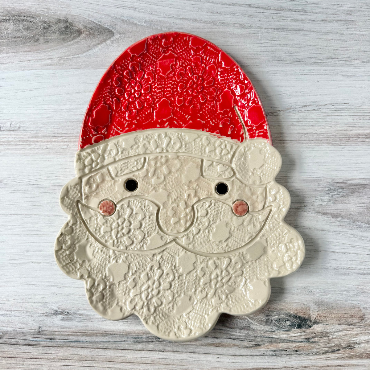 White Santa platter