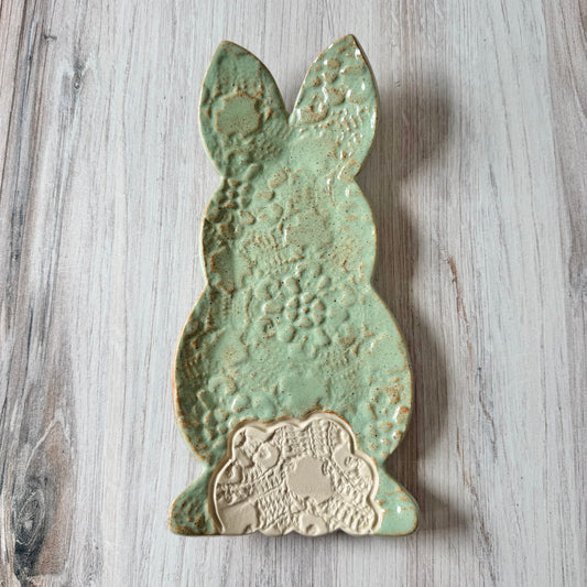 Bunny spoon rest, green