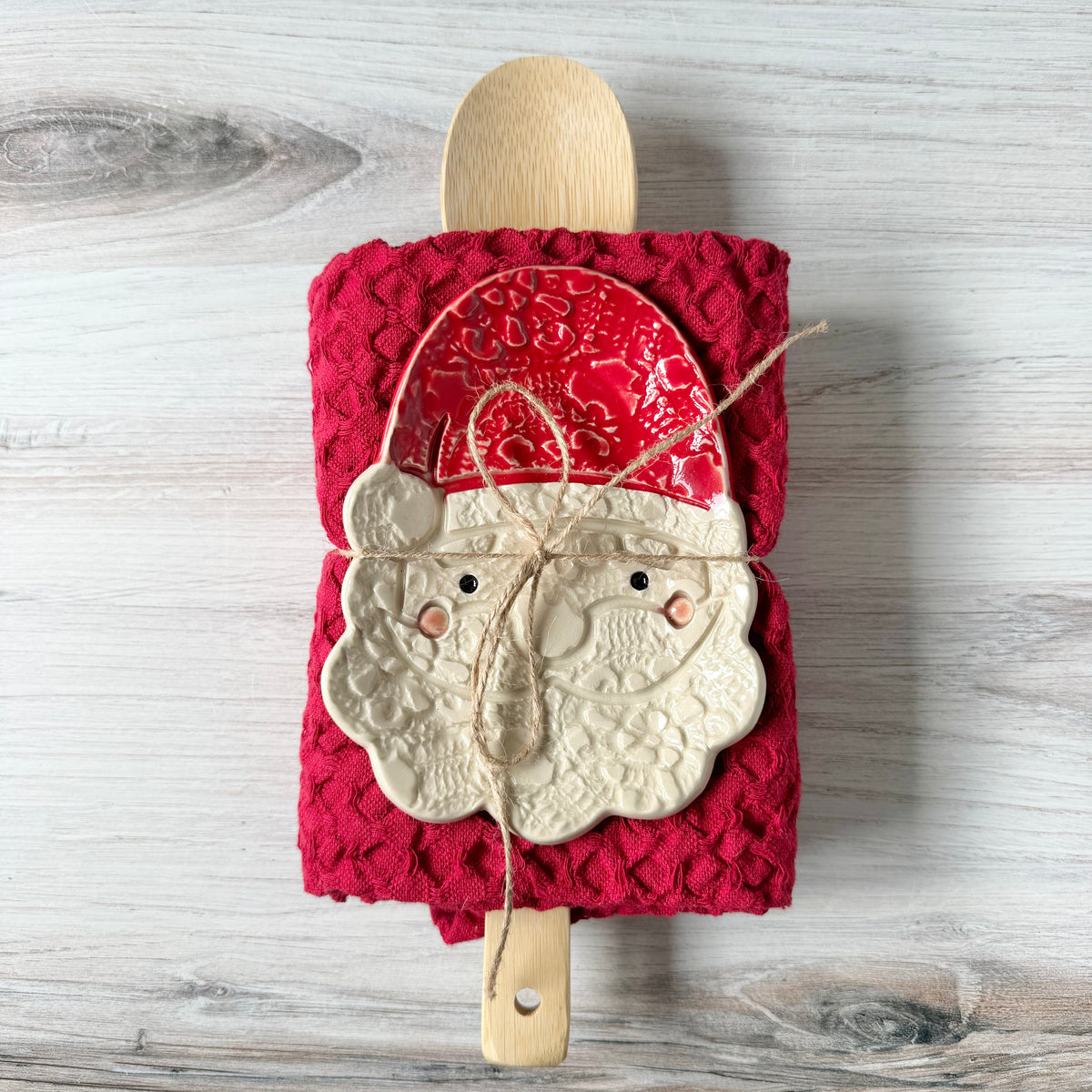 White Santa spoon rest bundle