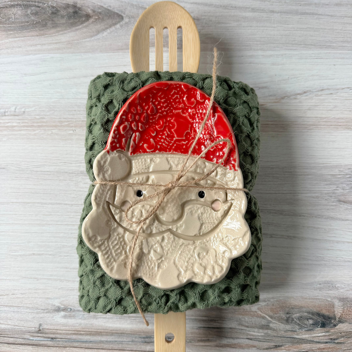 White Santa spoon rest bundle