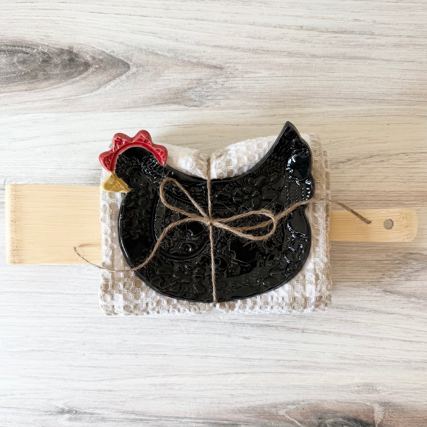 Chicken spoon rest bundle, black
