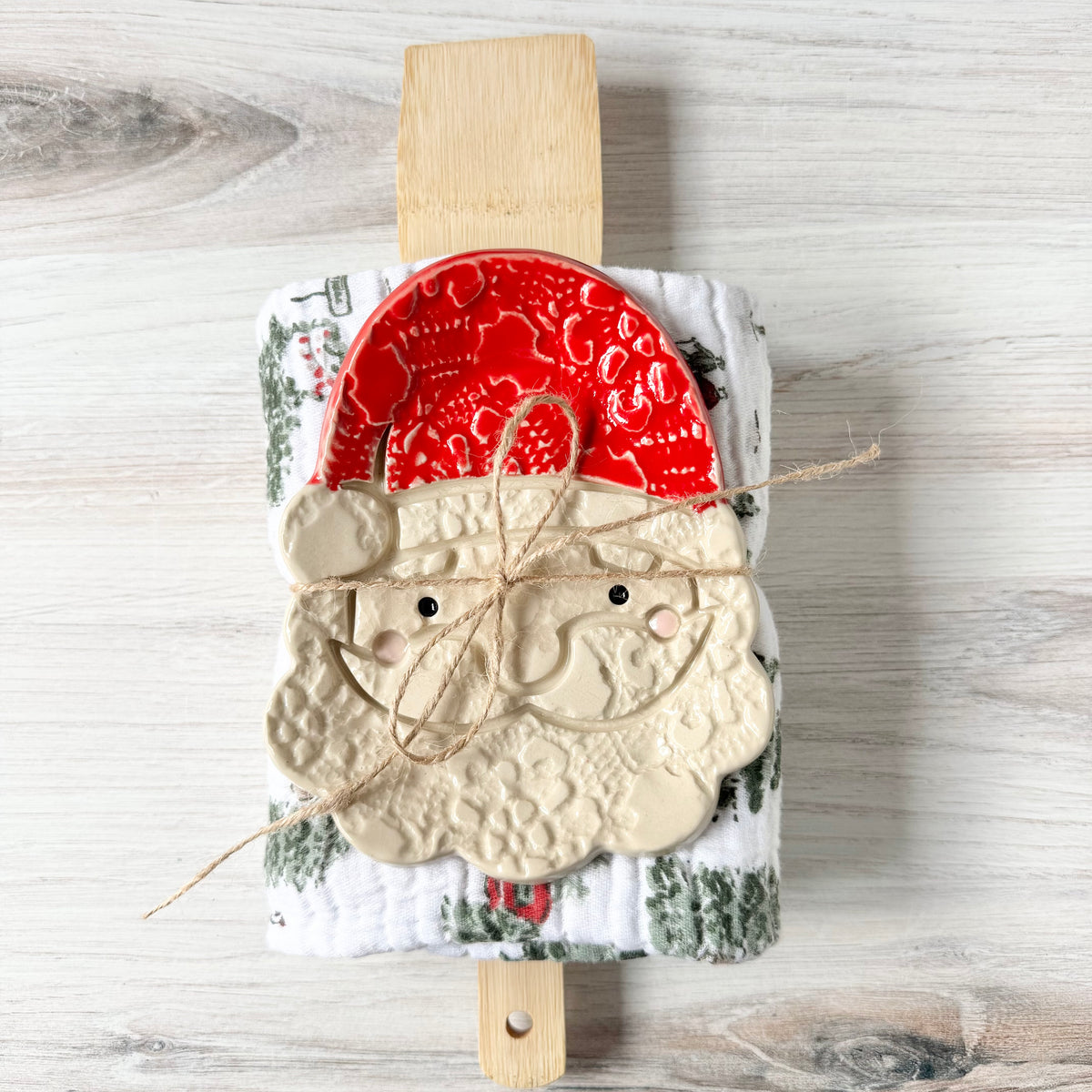 White Santa spoon rest bundle