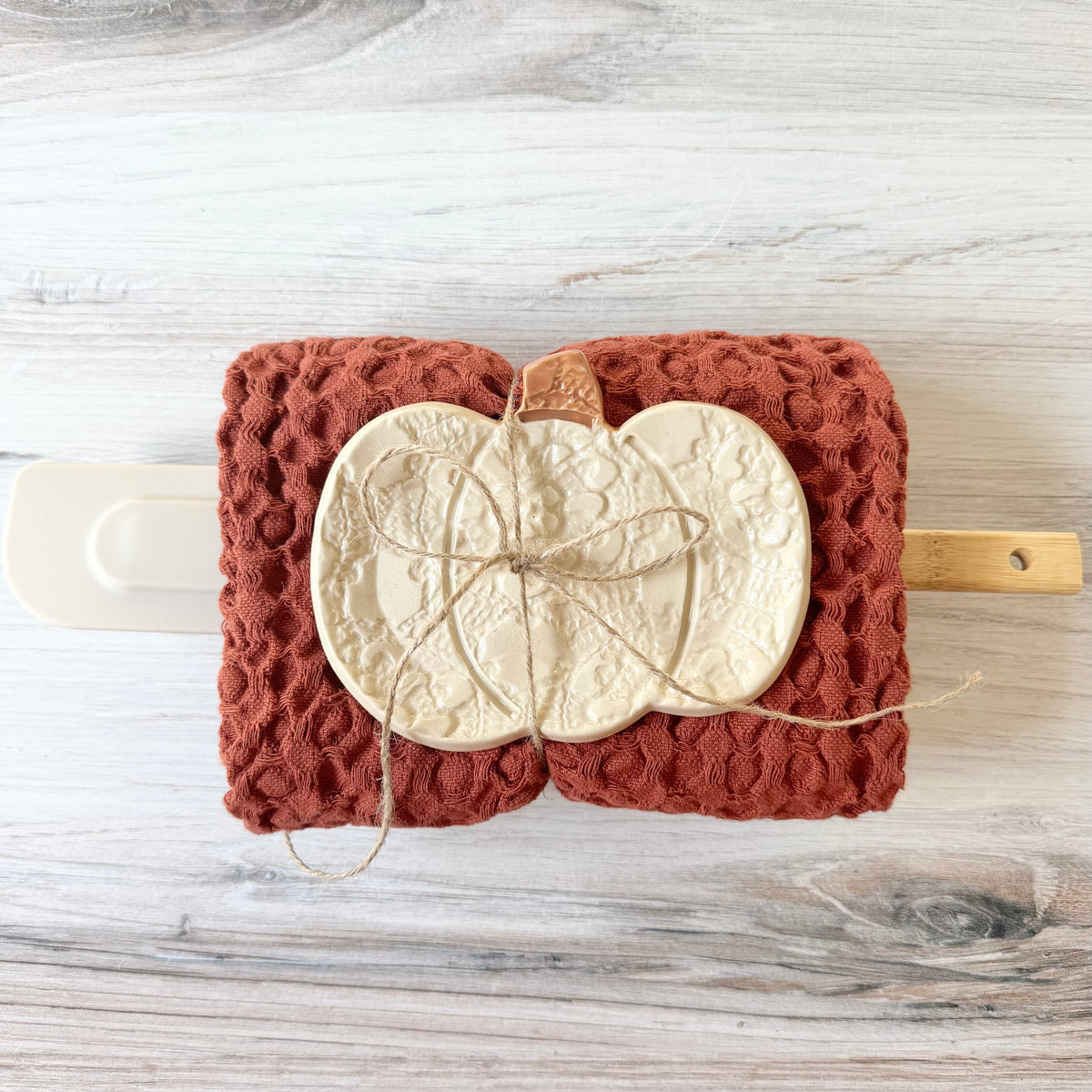 Pumpkin spoon rest bundle, cream