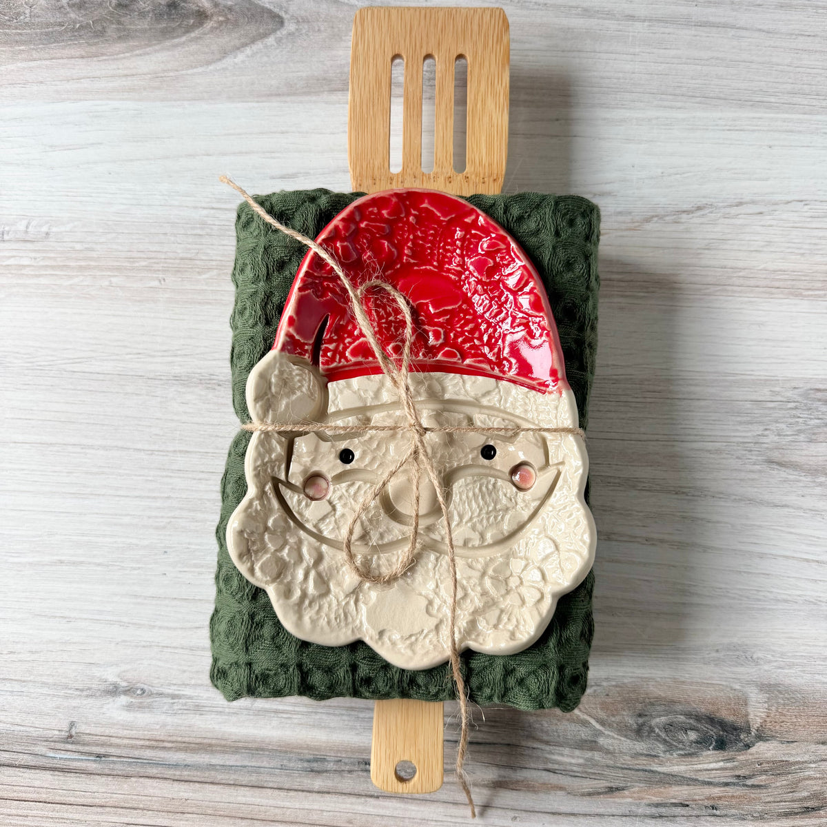 White Santa spoon rest bundle