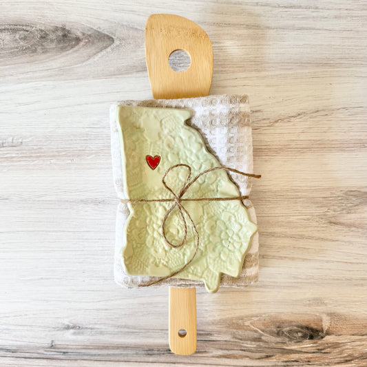 GA w/a heart spoon rest bundle, mint green