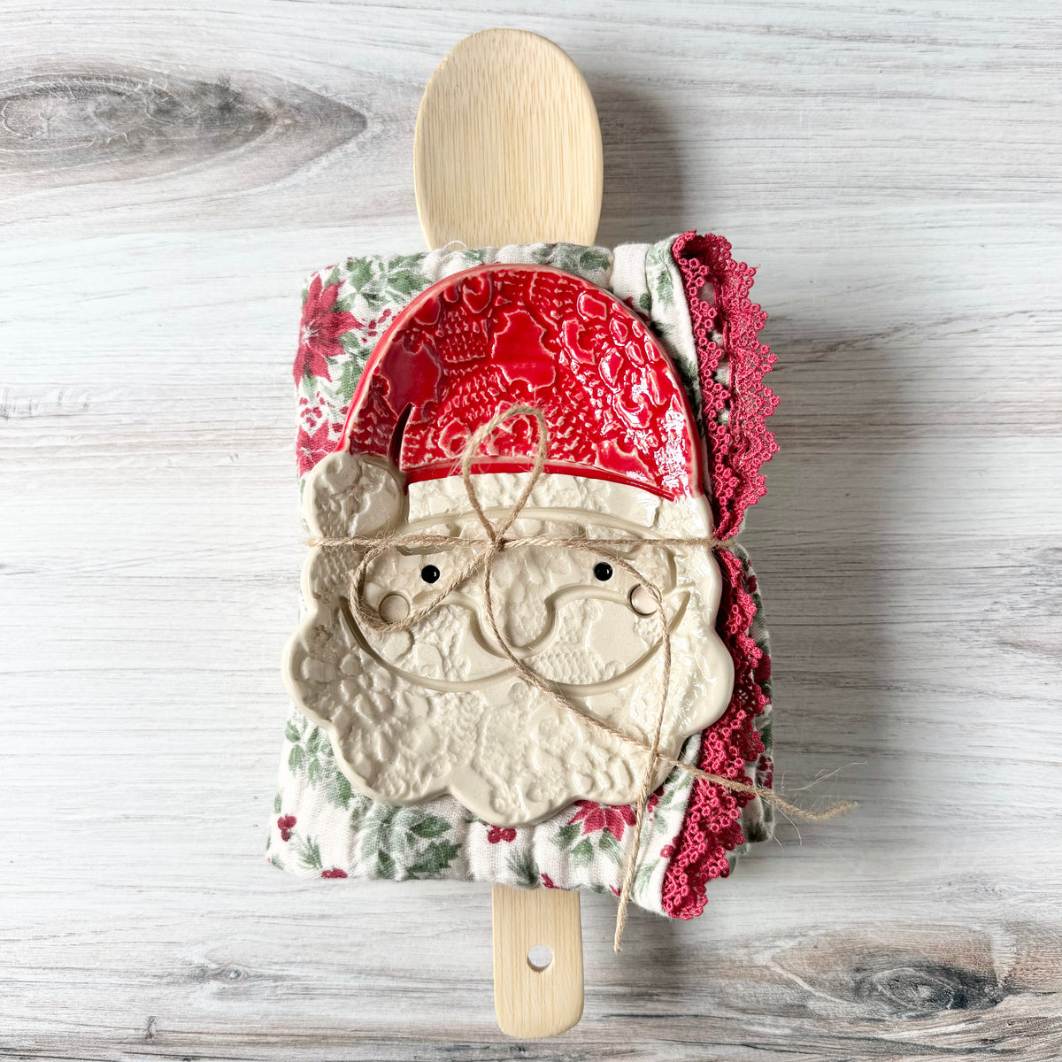White Santa spoon rest bundle