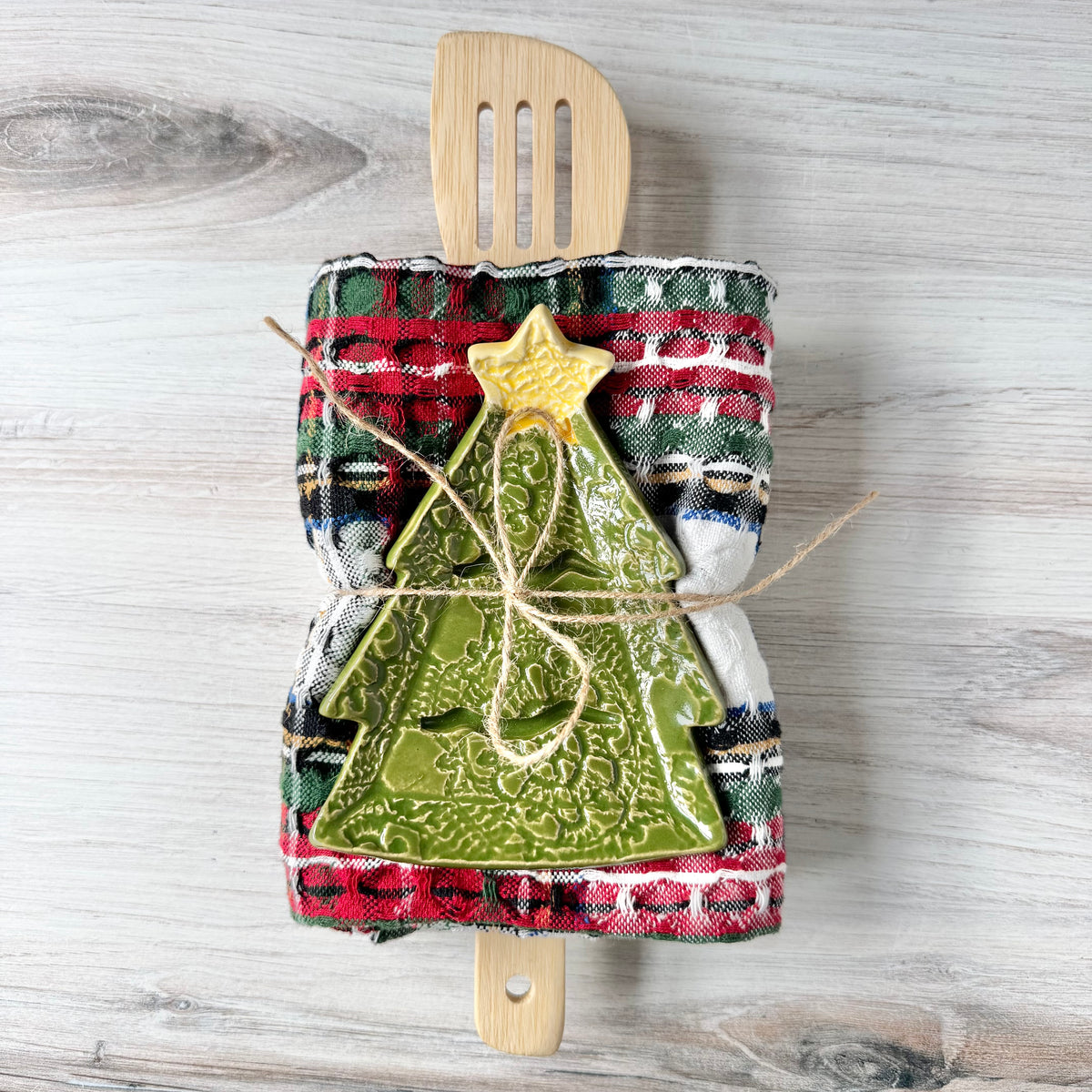Christmas tree spoon rest bundle, green
