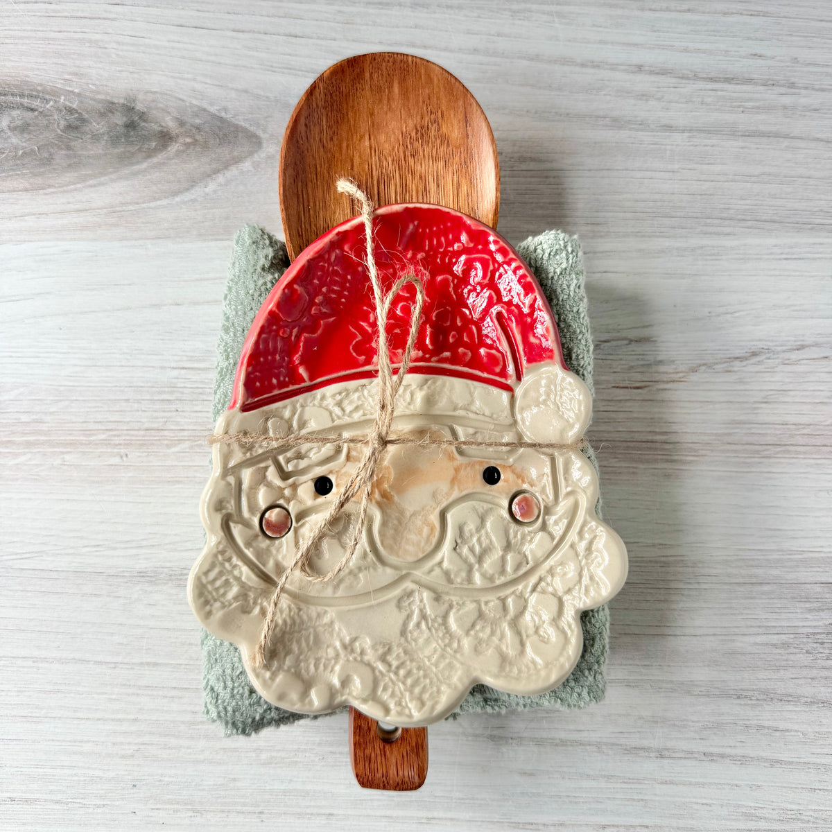 White Santa spoon rest bundle