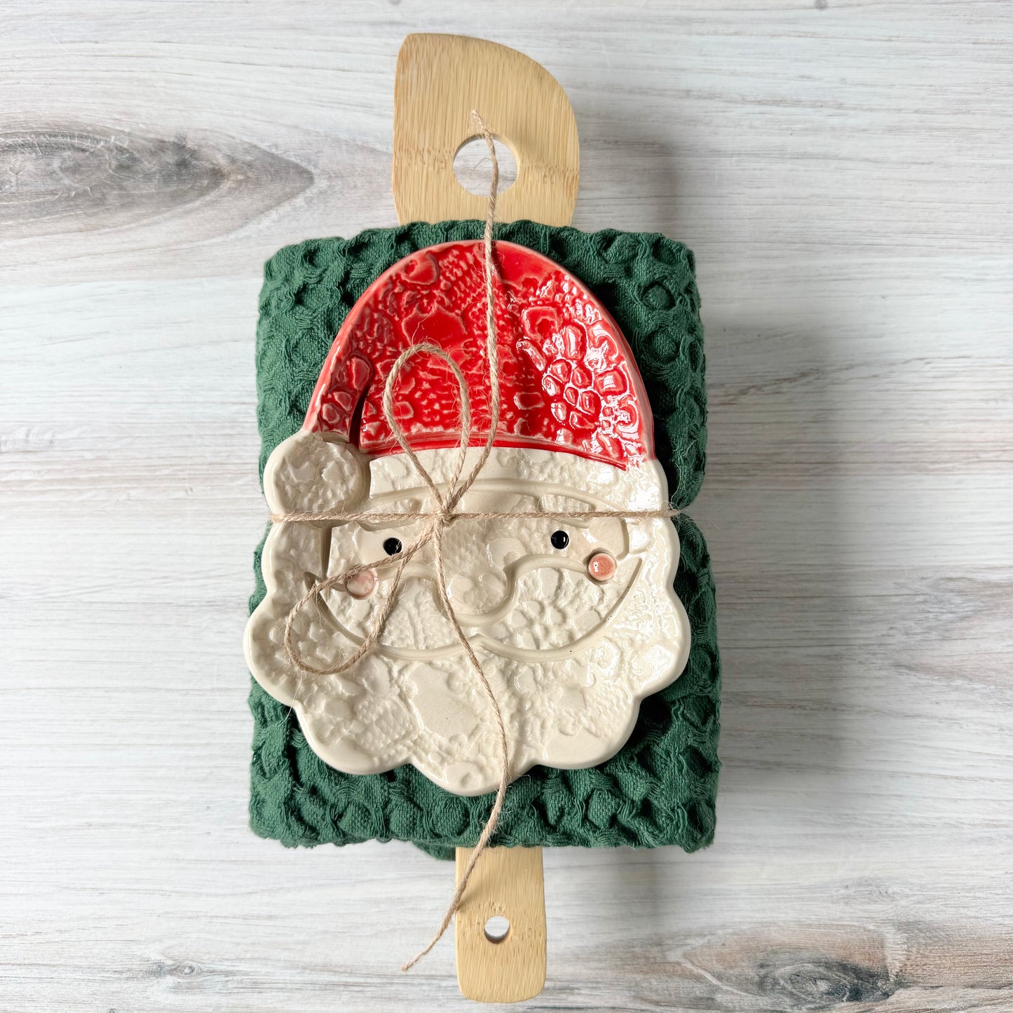 White Santa spoon rest bundle